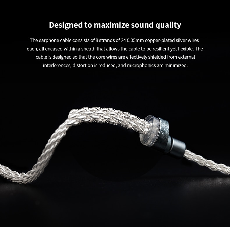 ขาย FiiO LC-2.5BS สายทองแดงชุบเงินถักแบบ High-Purity ขั้ว MMCX