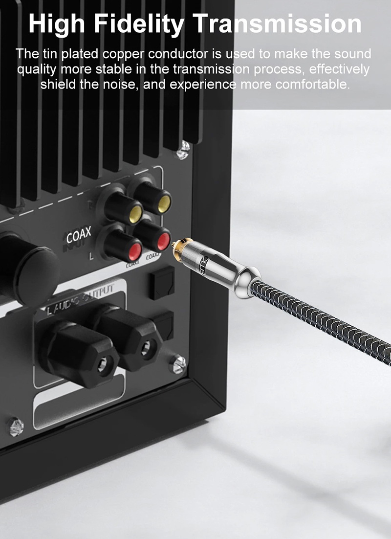 ERTK SilverCoaxial สายสัญญาณ SPDIF , RCA สำหรับ ลำโพง แอมป์ DVD CD เครื่องเสียง คุณภาพสูง