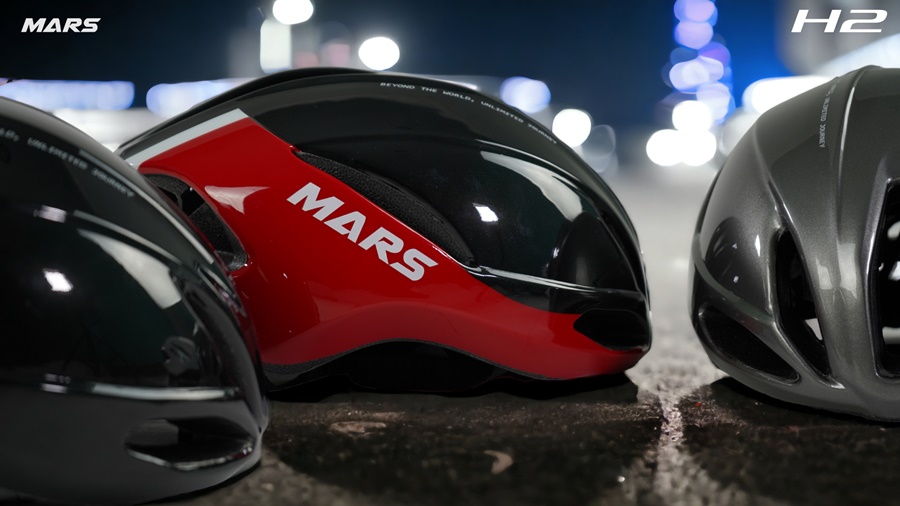 หมวกจักรยาน MARS รุ่น H2 ทรง Aerodynamic พร้อมเคลือบสี Pearlized