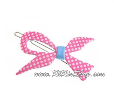 Aznavour กิ๊บติดผมโบว์เซลลูโลสลายจุด ( Light pink )