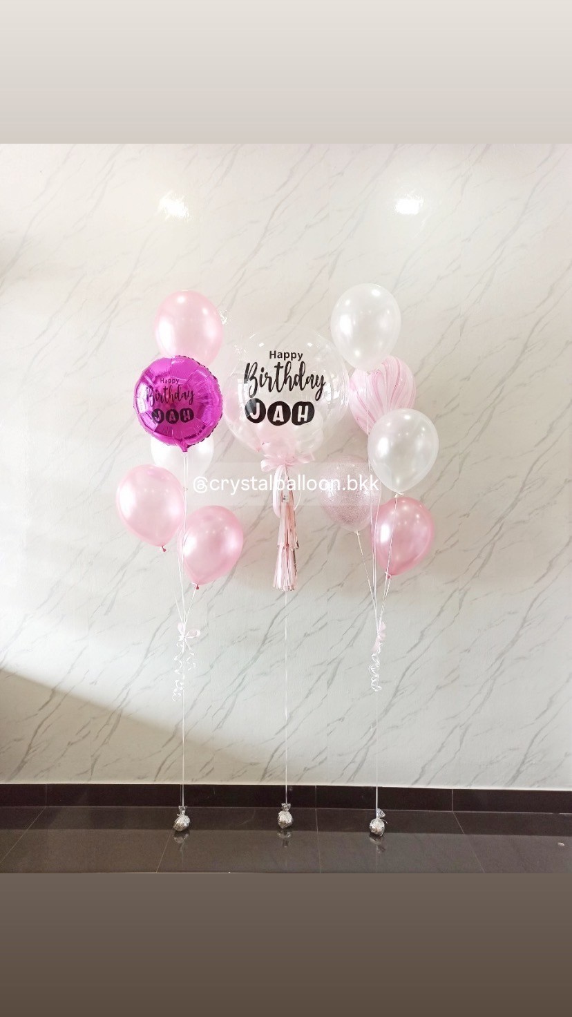 ลูกโป่ง วันเกิด Bubble USA ขนาด 24" พร้อม ช่อลูกโป่ง 5 ลูก 2 ช่อ,ลูกโป่งลายหิน USA 1 ลูก,ฟอยล์กลม 1 ลูก พร้อมตกแต่ง สามารถเปลี่ยนสีลูกโป่ง/เปลี่ยนข้อความ/เปลี่ยนขนาดได้