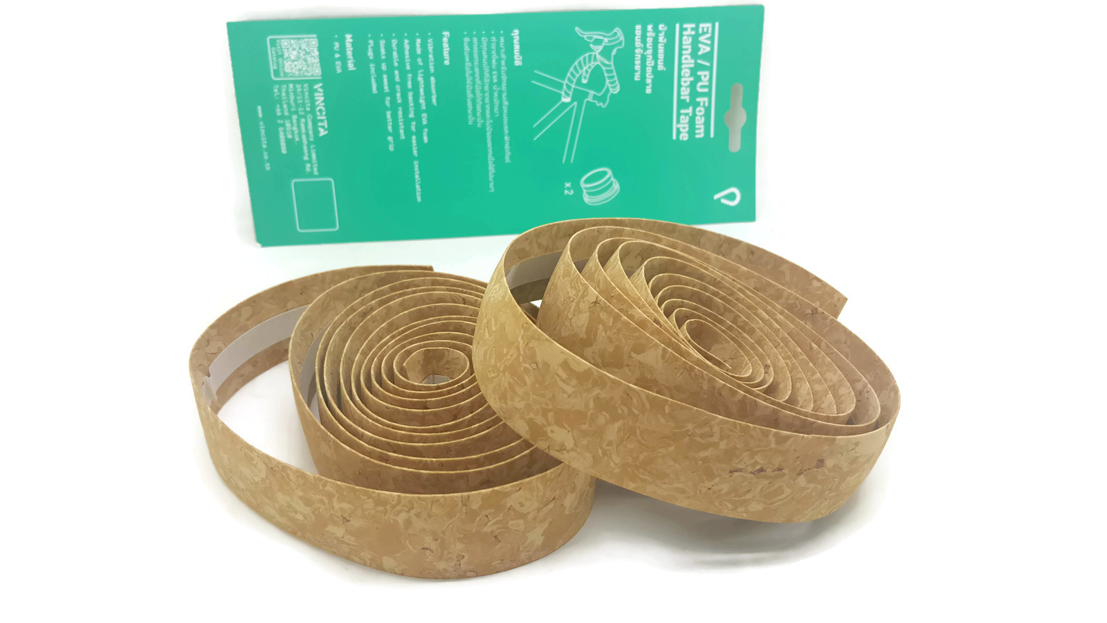 ผ้าพันแฮนด์ สีน้ำตาลลายไม้ VINCITA BAR TAPE : T002 (BROWN CORK WOOD)