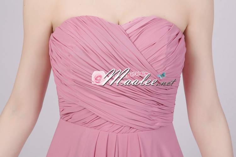 พร้อมส่ง ชุดราตรียาว เกาอก แบบเรียบผ้าชีฟอง เนื้อผ้าดี มีซับใน จับจีบรอบอก (ซิปหลัง) สีแดง