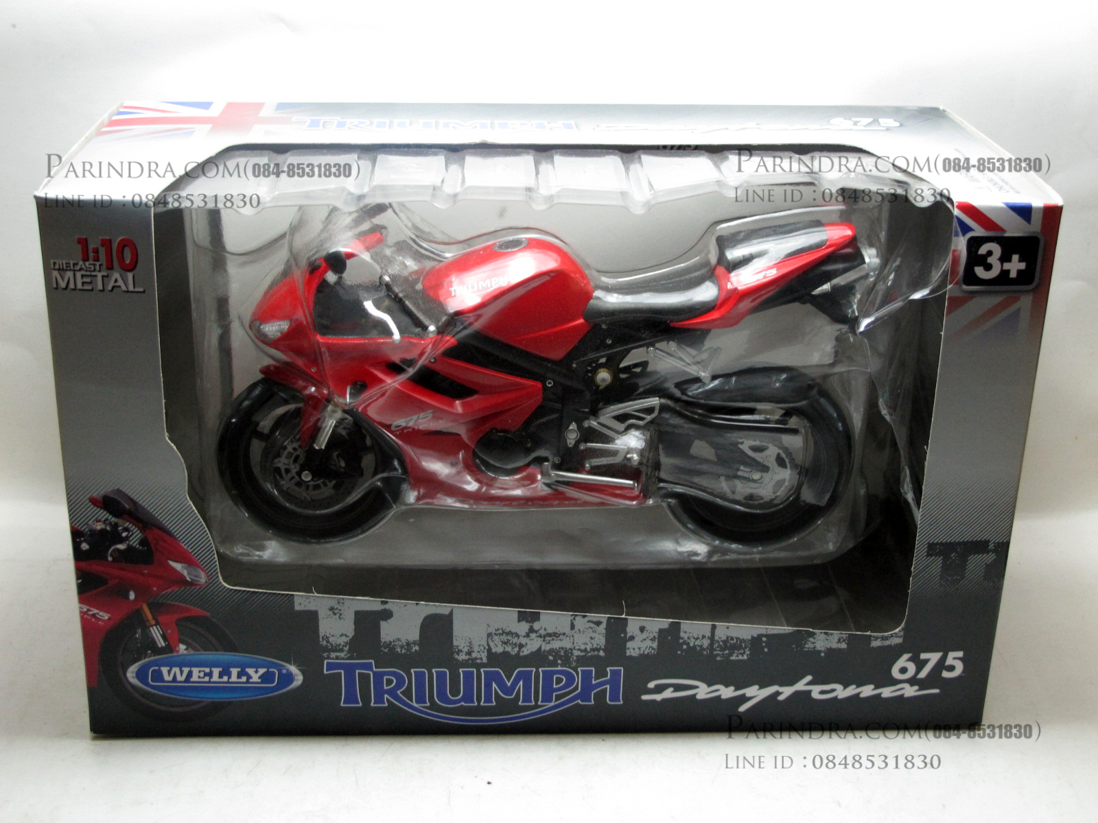 โมเดลรถบิ๊กไบค์ TRIUMPH 675 สีดำแดงสวยมากๆครับมีคลิปรีวิว