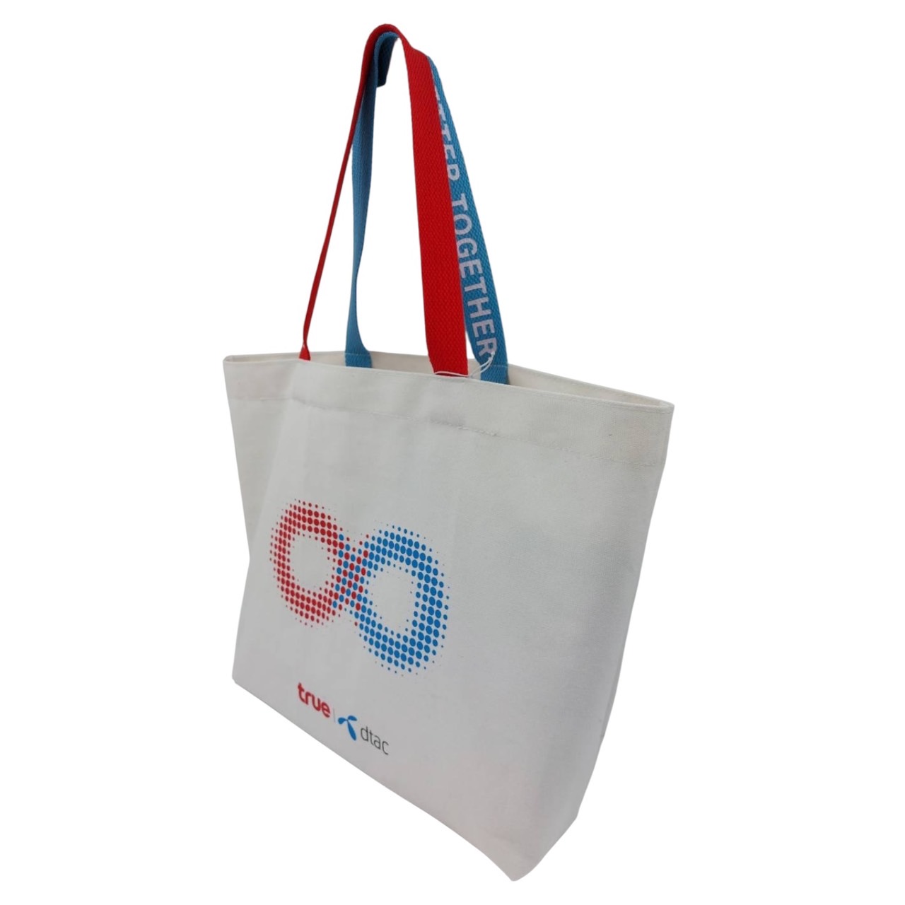 กระเป๋าผ้าแคนวาสออฟไวท์ ทรง Tote Bag ขนาด ก.45*ส.30*ก้น12 ซม.