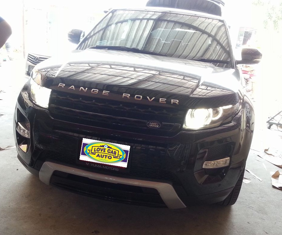 โรงงานพรมรถยนต์ Land Rover Rang Rover Evoque 2016 ลายธนูสีน้ำตาลขอบน้ำตาล