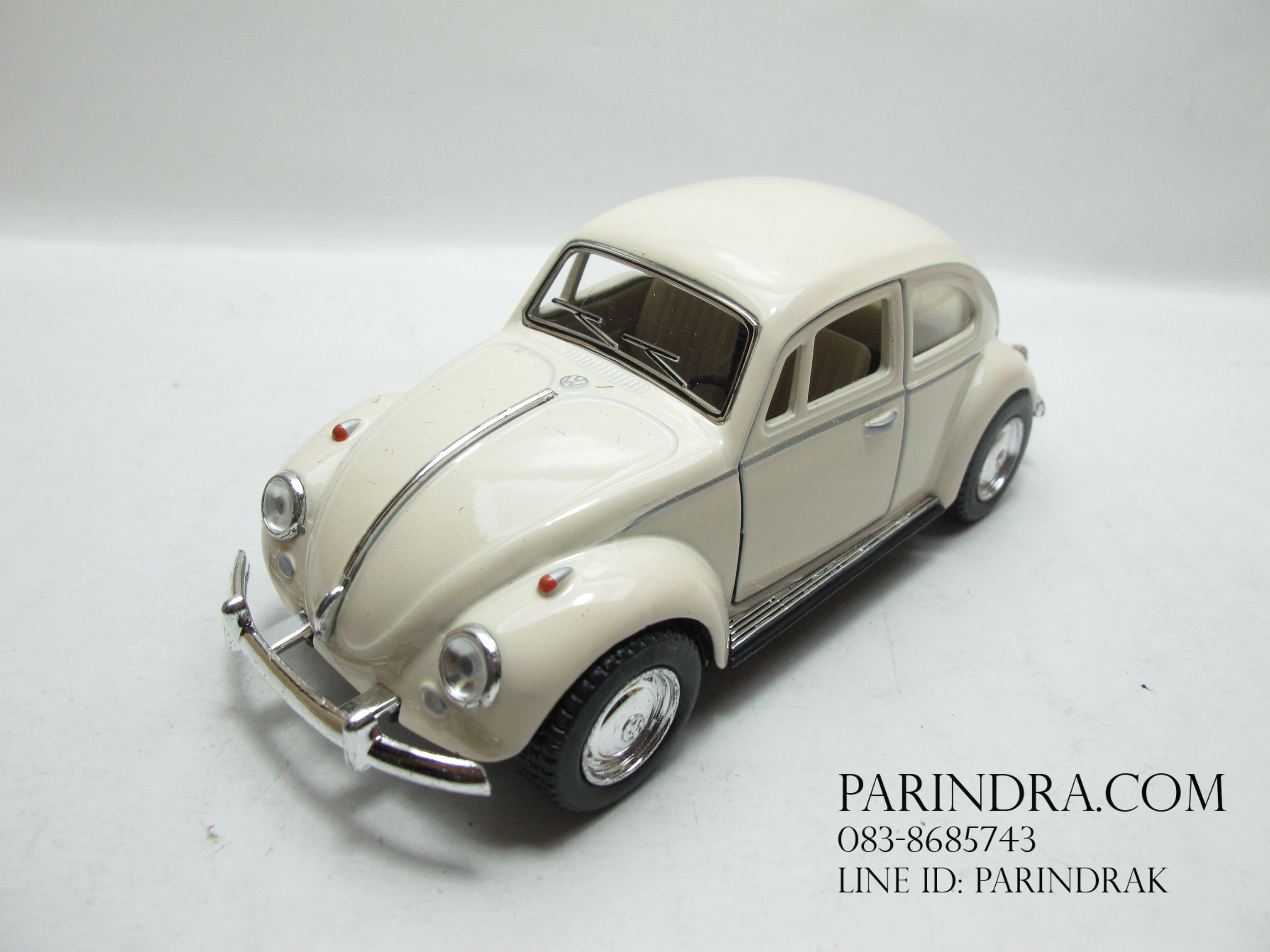 โมเดลรถเหล็กรถเต่า Volkswagen 1967 อัตราส่วน 1:32 สีขาวงาช้าง