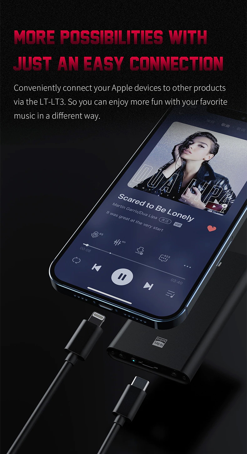 ขาย FiiO LT-LT3 สายแปลง Lightning สำหรับอุปกรณ์ Apple ต่อออก Type-C เพื่อใช้งานกับ USB DAC