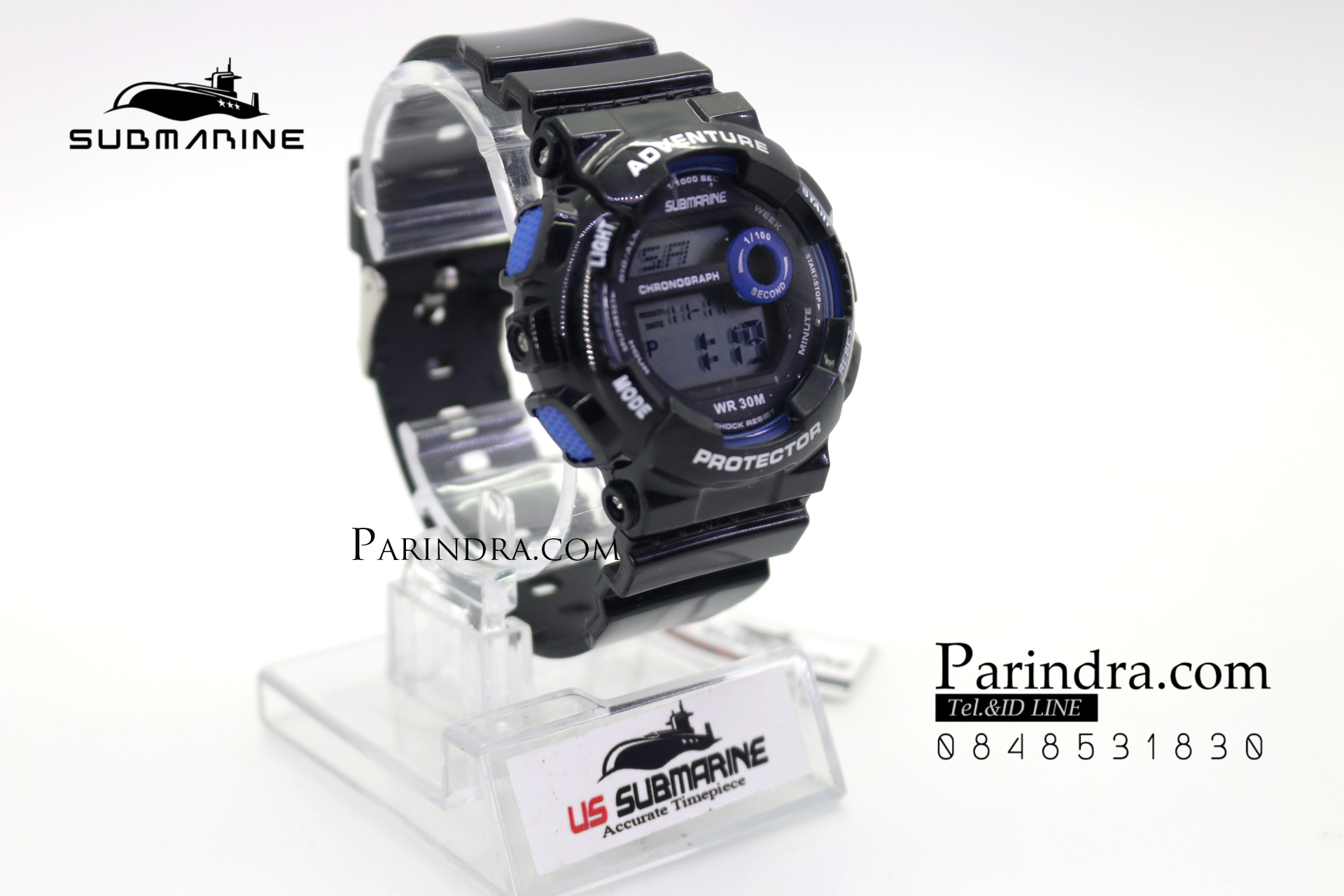 นาฬิกา US submarine รุ่น TP1351L ระบบดิจิตอล ขนาดเล็กเท่า Baby-G สีดำ-น้ำเงิน