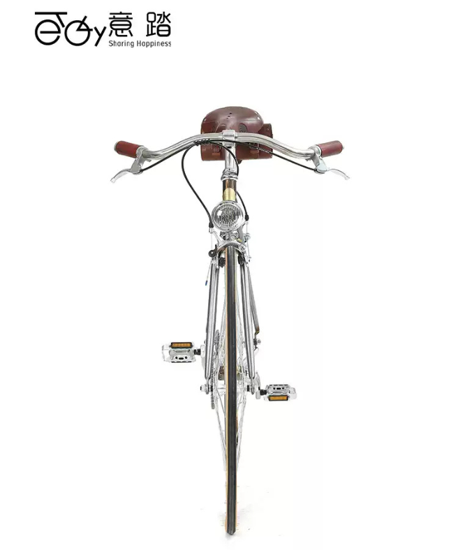จักรยาน ETALY ET01 รุ่นย้อนยุค ผู้หญิง เกียร์เดี่ยว โครงคาร์บอน สีเงินโครเมียม | น้ำหนักเบา