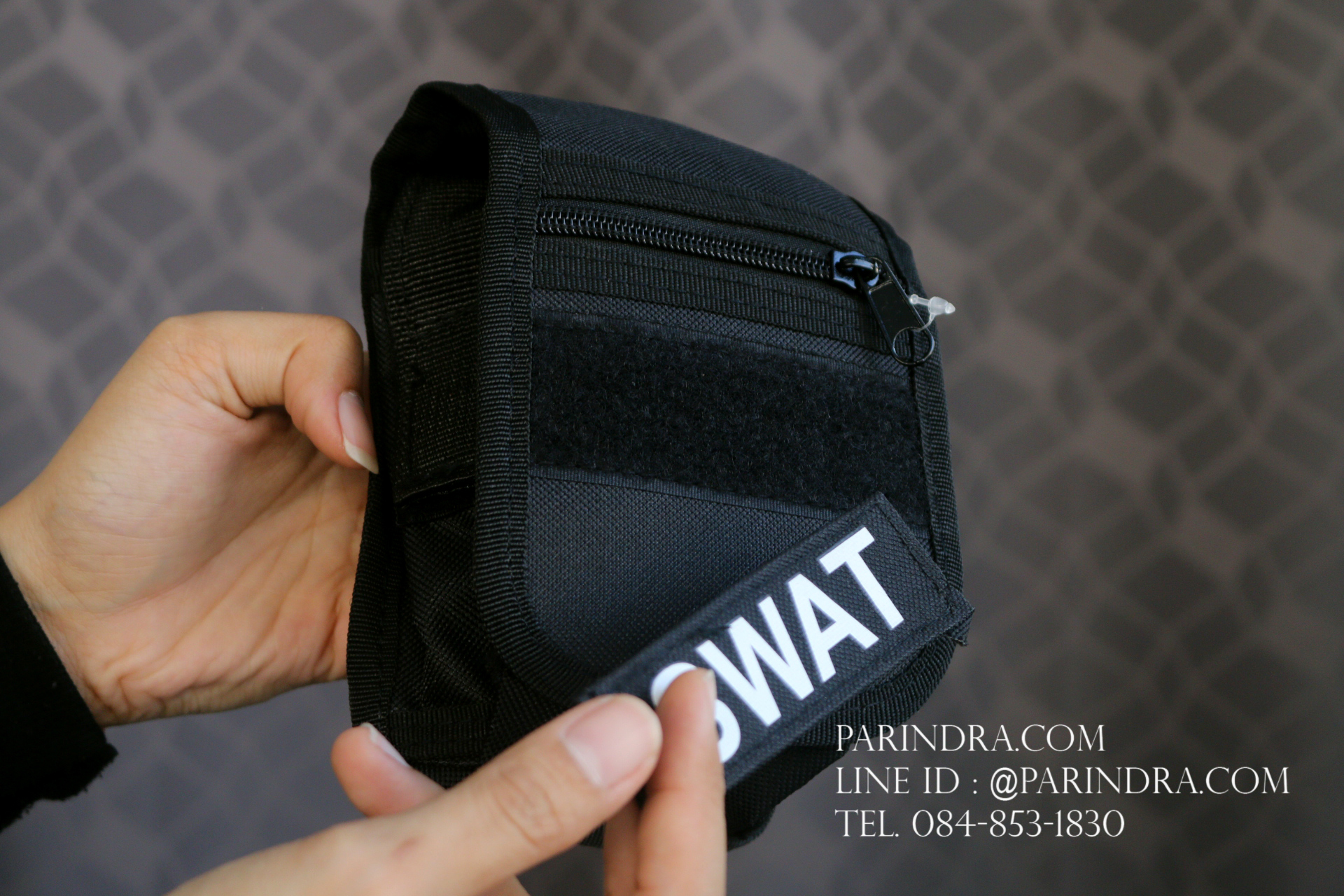 กระเป๋าคาดเอว รุ่น SX-011 ผ้าไนลอนลาย SWAT สีดำ