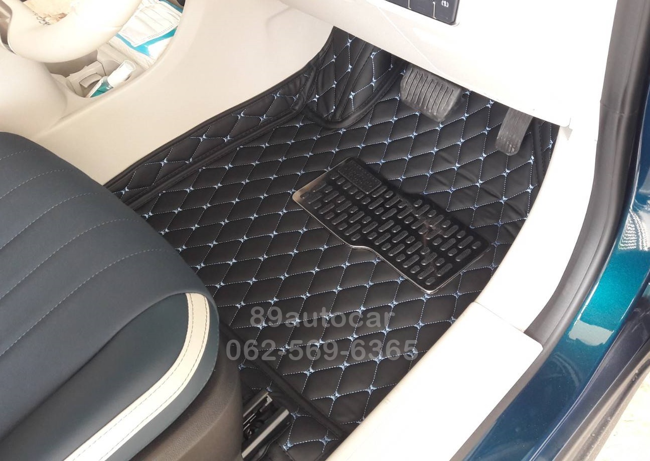 พรมปูพื้นรถยนต์ Ora Good Cat ปูพรม6D สีดำด้ายฟ้า เต็มคัน