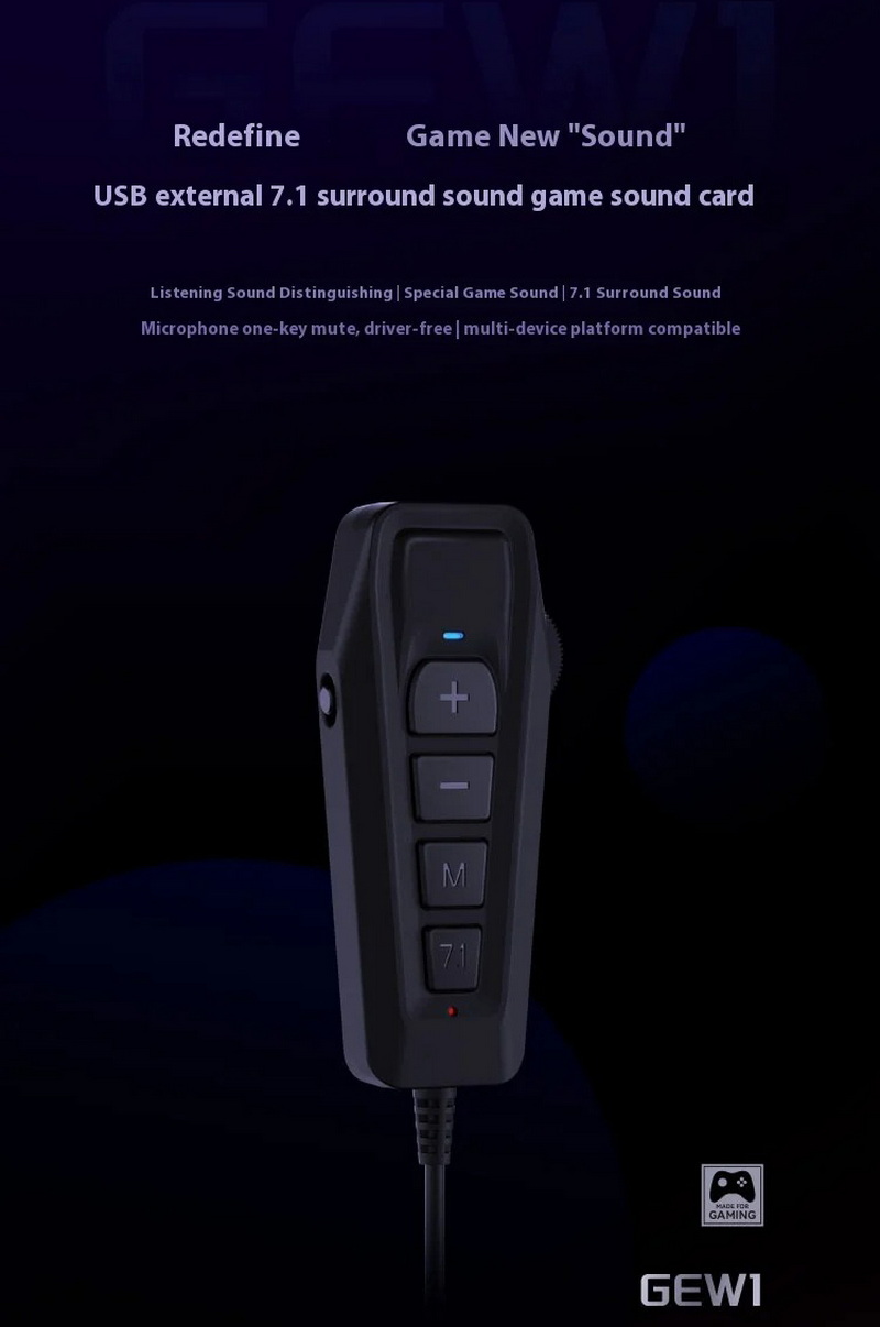 Simgot GEW1 การ์ดเสียง USB ภายนอกพกพารองรับ 7.1 เสียงรอบทิศทาง ประกันศูนย์ไทย