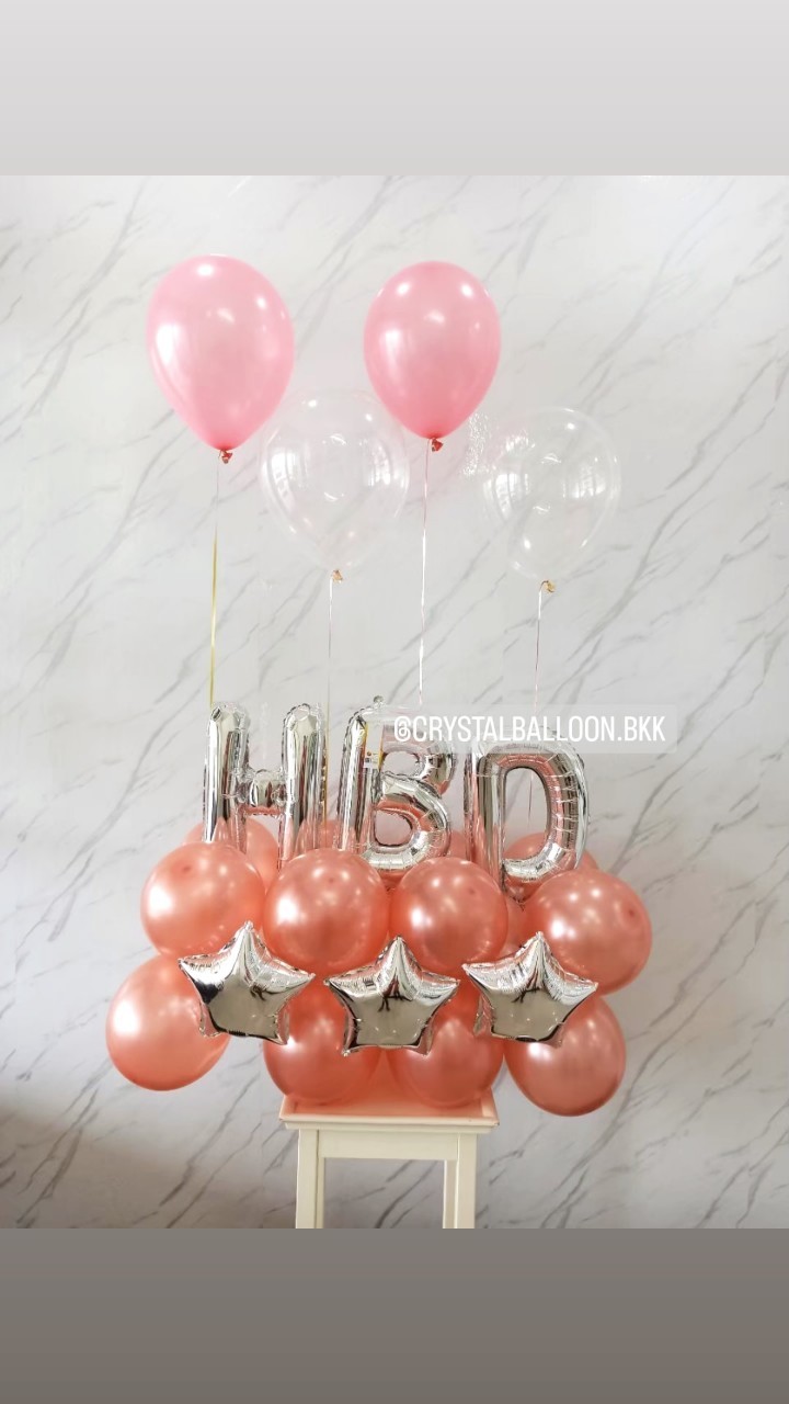 ลูกโป่ง วันเกิด Surprised ท้ายรถ พร้อม ฟอยล์ตัวอักษร ขนาด 16" 3 ตัวอักษร,ลูกโป่ง 4 ลูก พร้อมตกแต่ง สามารถเปลี่ยนสีลูกโป่ง/เปลี่ยนสี-ฟอยล์ได้