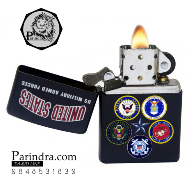 ไฟแช็ค Zippo แท้ Us Army 5 เหล่าทัพ "Zippo 28898 United States Armed Forces" แท้นำเข้า 100%