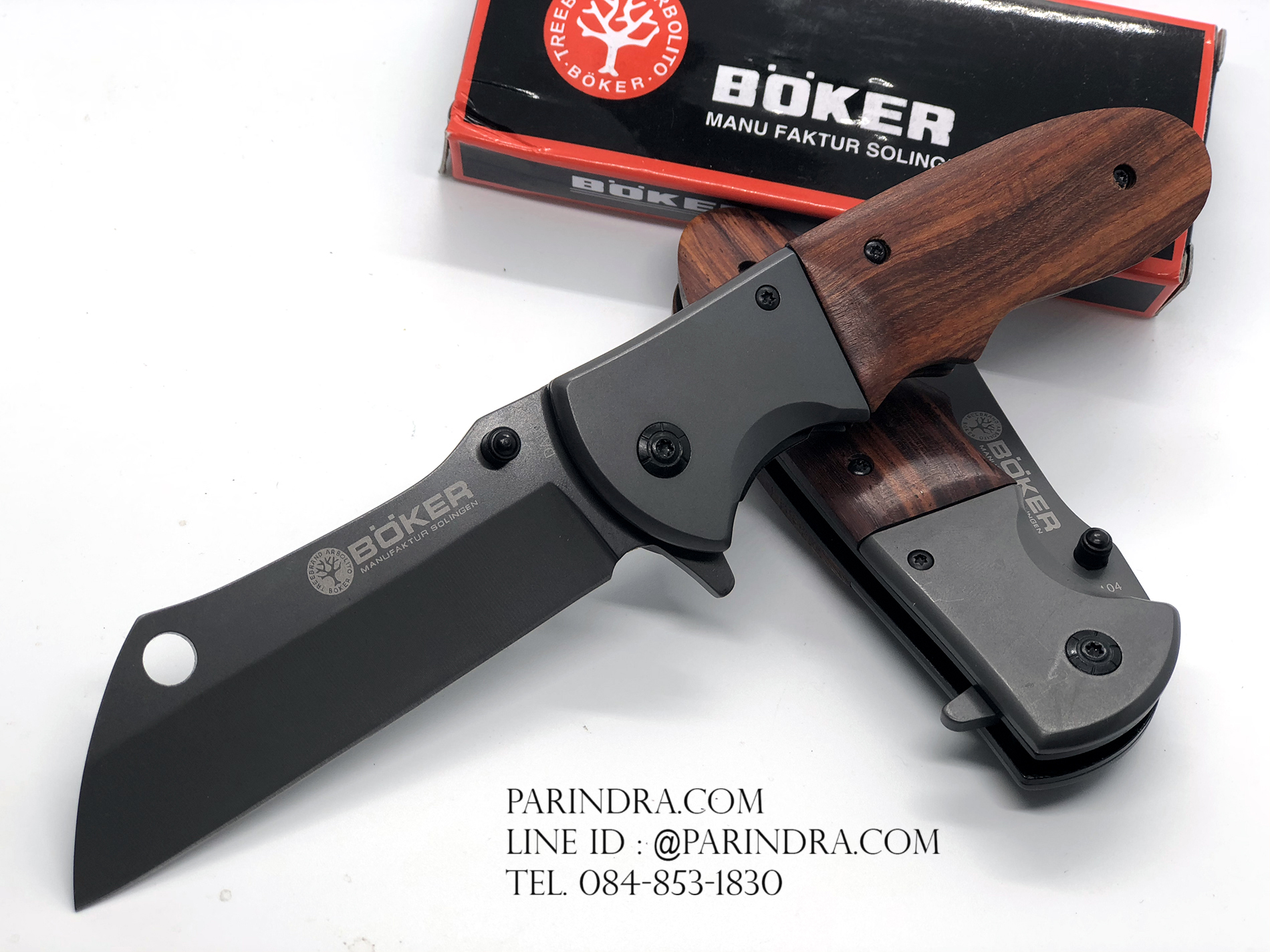 มีดพับ Boker DA104 ด้ามไม้ สี Titanium (OEM)