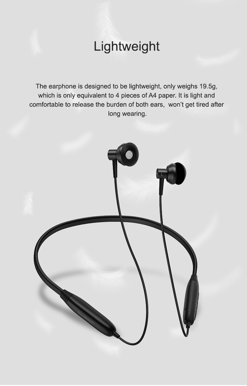 ขาย Soundmagic S20BT หูฟังอินเอียร์ แบบคล้องคอ รองรับ Bluetooth5.0 , IPX6