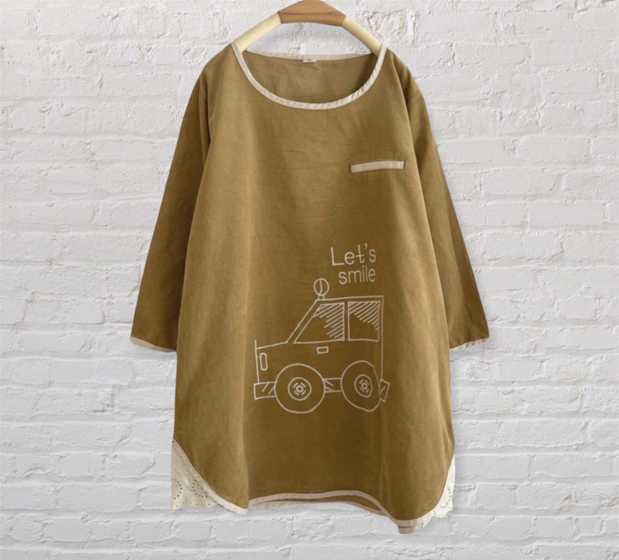 เสื้อผ้าลูกฟูกบางนิ่มปักลายรถ