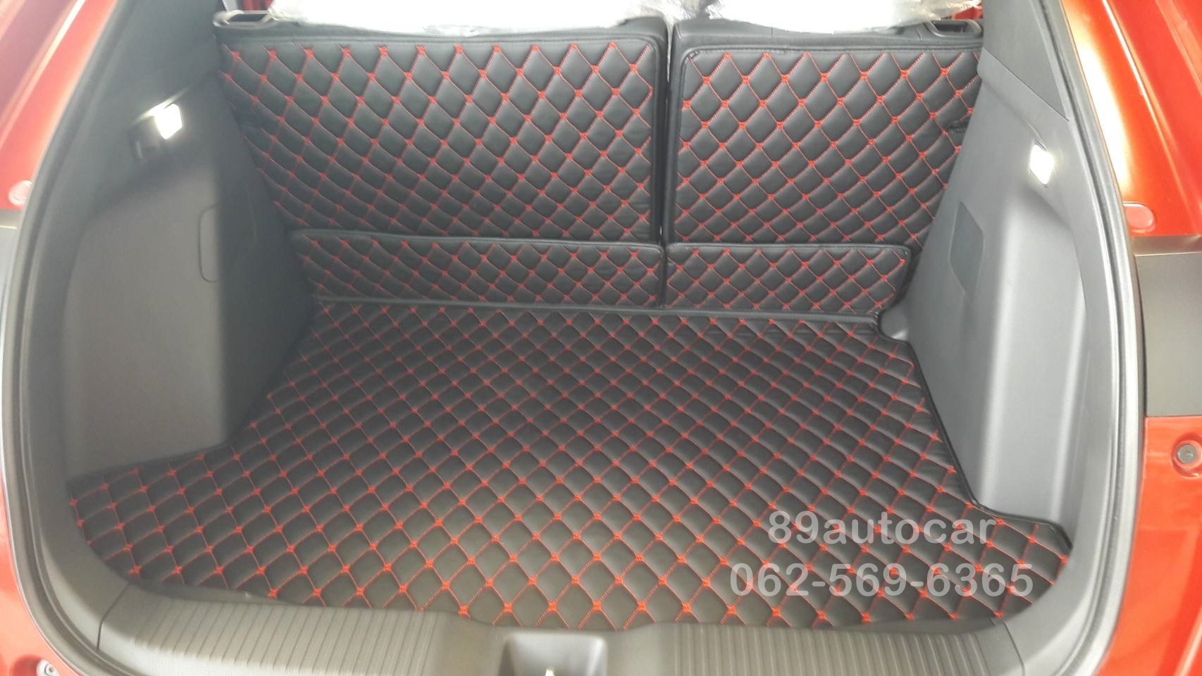 ขายพรมปูพื้นรถยนต์ Honda HR-V 2022 ปูพรม7D สีดำด้ายแดง + พรมไวนิลดักฝุ่นสีแดง เต็มคัน