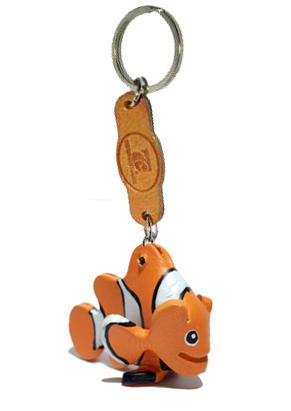 พร้อมส่ง พวงกุญแจหนังแท้ Handmade รูปปลาการ์ตูน