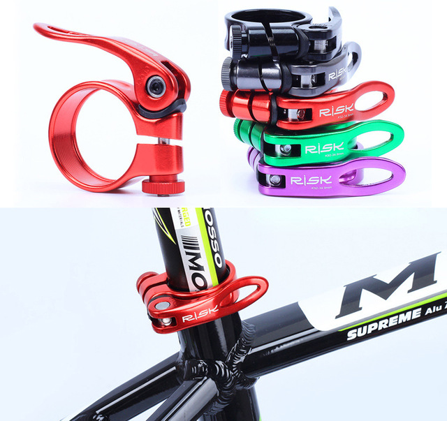 รัดหลักอาน RISK alloy Quick release seatPOST clamps 31.8,34.9mm. ,K92 แบบปลดเร็ว