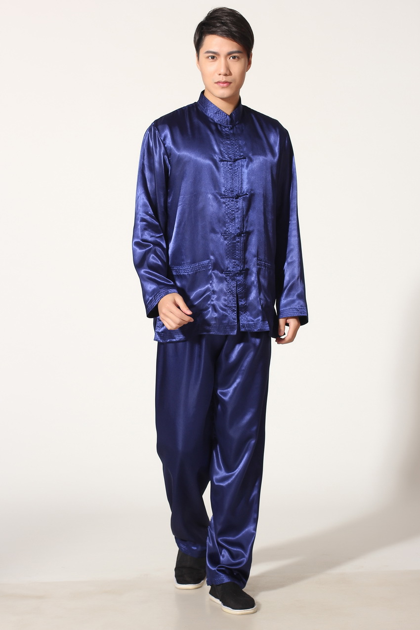 Pre-order ชุดจีนชาย แขนยาว สีน้ำเงิน