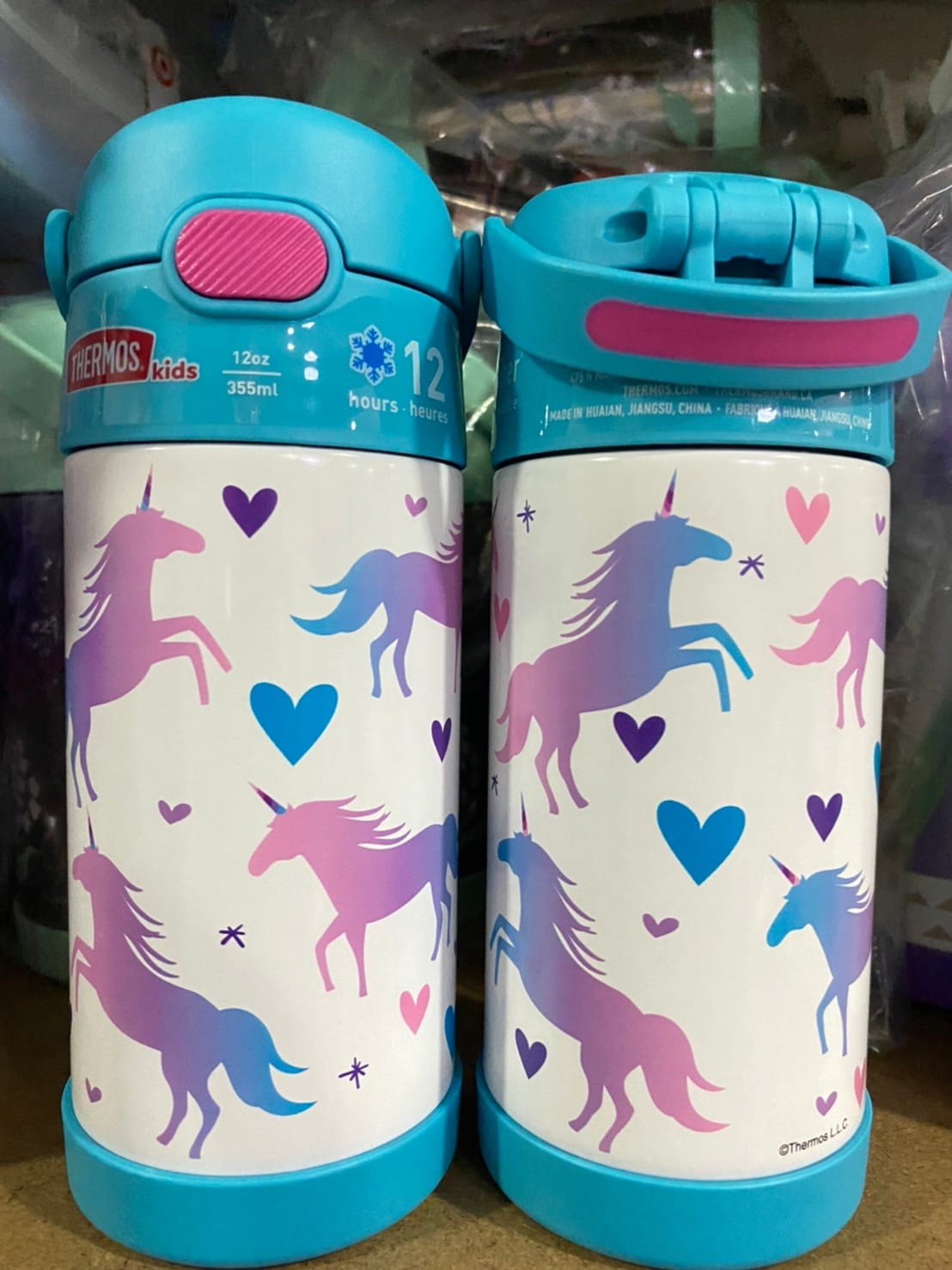 กระติกน้ำ เก็บความเย็น Thermos Unicorn 12oz FUNtainer Water Bottle with Bail Handle - Blue