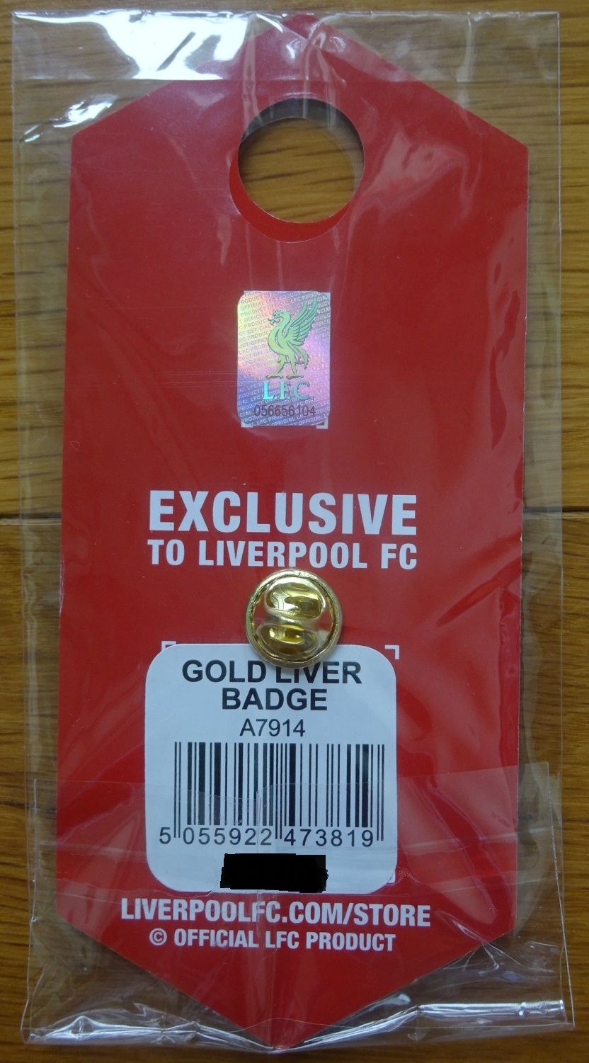 เข็มกลัด ฟุตบอล สโมสรลิเวอร์พูล - ตราสโมสร LFC นกลิเวอร์เบิร์ดสีทอง ใหม่ / LIVERPOOL Football Club Pin - LFC GOLDEN LIVER BIRD Logo NEW