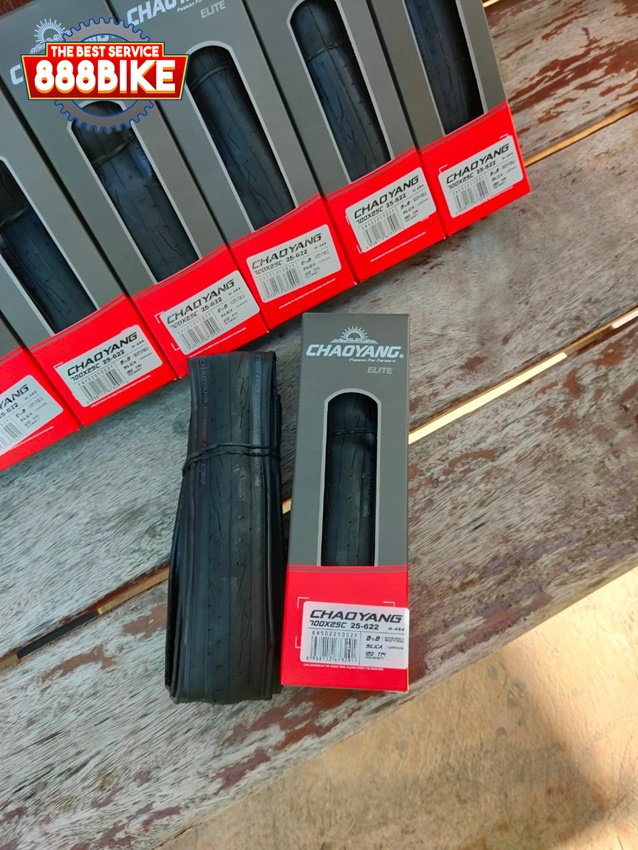 ยางนอกเสือหมอบ Chaoyang 700x25c silica compound, EB50205003F 120TPI มีกันหนาม TUBELESS READY, H-494