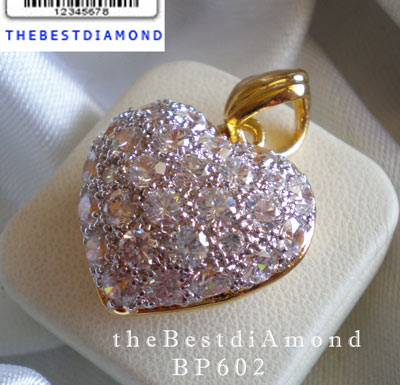 BP602+++จี้หัวใจสุดหรู ขนาดใหญ่มากๆ จี้กว้าง 2.2 ซมความยาวจี้ 3 ซม หรูหรา อลังการ เพชรระยิบระยับ