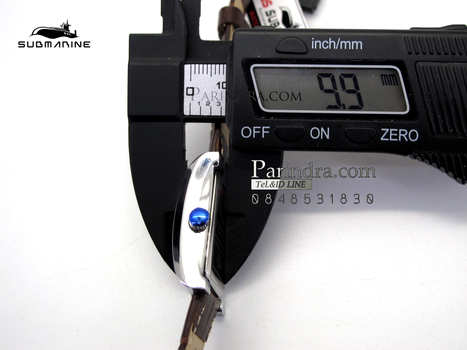 นาฬิกา US Submarine J113L-MD ของแท้ 100 % สายหนังน้ำตาลหน้าปัดดำ คู่