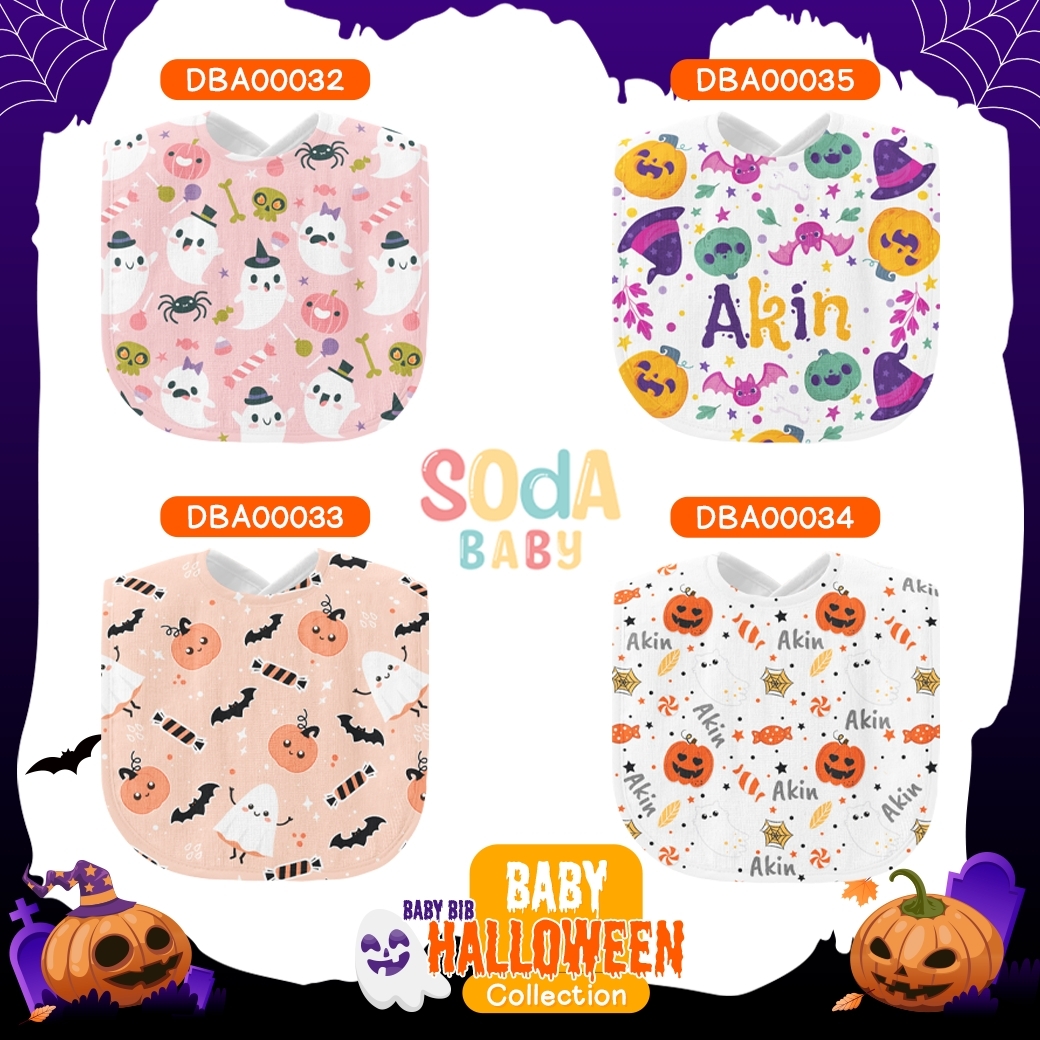ผ้าซับน้ำลาย ฮาโลวีน Baby Halloween #ใส่ชื่อได้ รหัส DBA00034 👻💜 #ฮาโลวีน #Halloween #SOdAbaby