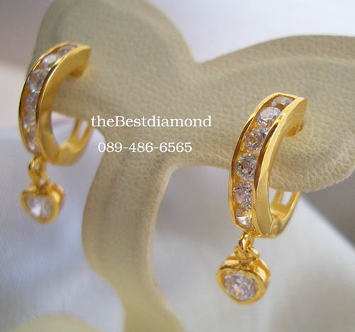 ===BE612+++ต่างหูห่วงเพชร ตุ้งติ้ง หัวใจ+++รูปแบบดูดี ไฮโซ แบบยอดนิยมไม่ล้าสมัย ใส่ทำงาน ใส่ออกงานได้สบาย งานสวย เหมือนออกจากร้านจิว เลยค่ะ