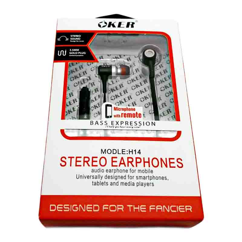 ขาย OKER H14 หูฟังมีไมค์พร้อมรีโมท เบสลึก เสียงคมชัดทุกย่าน รองรับเครื่องเล่นเพลงแจ็ค 3.5 ทุกชนิด