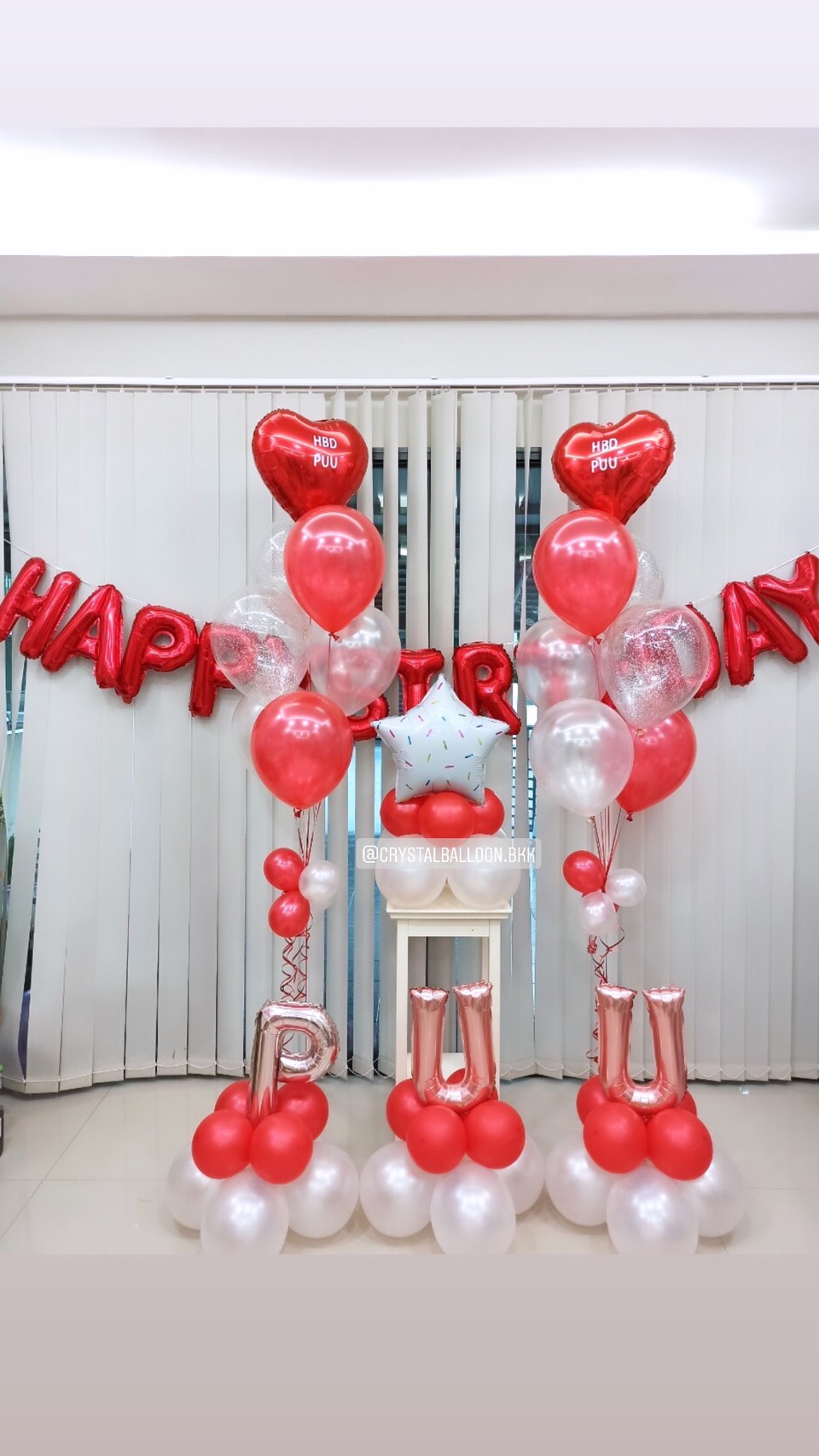 ลูกโป่ง วันเกิด ช่อลูกโป่งฟอยล์หัวใจ 18" 2 ช่อ Theme สีแดง พร้อม ฟอยล์ตัวอักษร Happy Birthday พร้อมตกแต่ง ฟอยล์ตัวอักษร 16" ตั้งฐาน 3 ชิ้น,ฟอยล์ดาว ตั้งฐาน 1 ชิ้น พร้อมตกเเต่ง สามารถเปลี่ยนสีลูกโป่ง/เปลี่ยนสีตัวอักษร/เปลี่ยนสี-ฟอยล์ตกแต่งได้