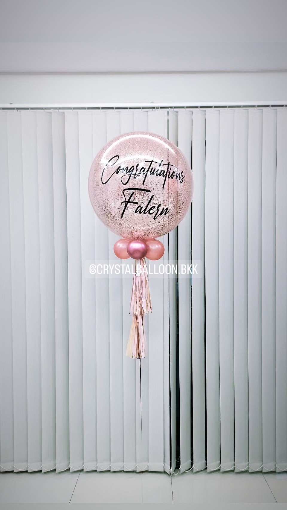 ลูกโป่ง แสดงความยินดี Bubble ขนาด 24" สีโรสโกล พร้อมตกแต่ง สามารถเปลี่ยนสีลูกโป่ง/เปลี่ยนข้อความ/เปลี่ยนขนาดได้