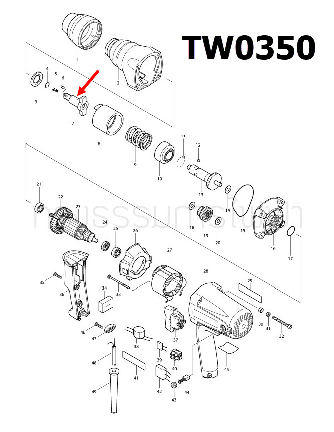 ANVIL บล็อกไฟฟ้า Makita มากีต้า TW0350 [#7], BTW450 [#17] Pn.326983-9 (แท้)+
