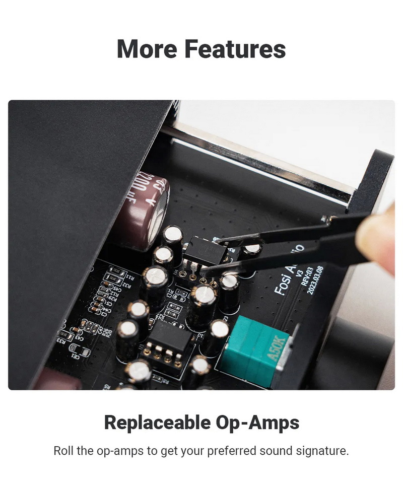 Fosi Audio V3-48V Power Amplifier ClassD ชิป TPA3255 อัพเกรด Op-Amp ได้ ประกันศูนย์ไทย