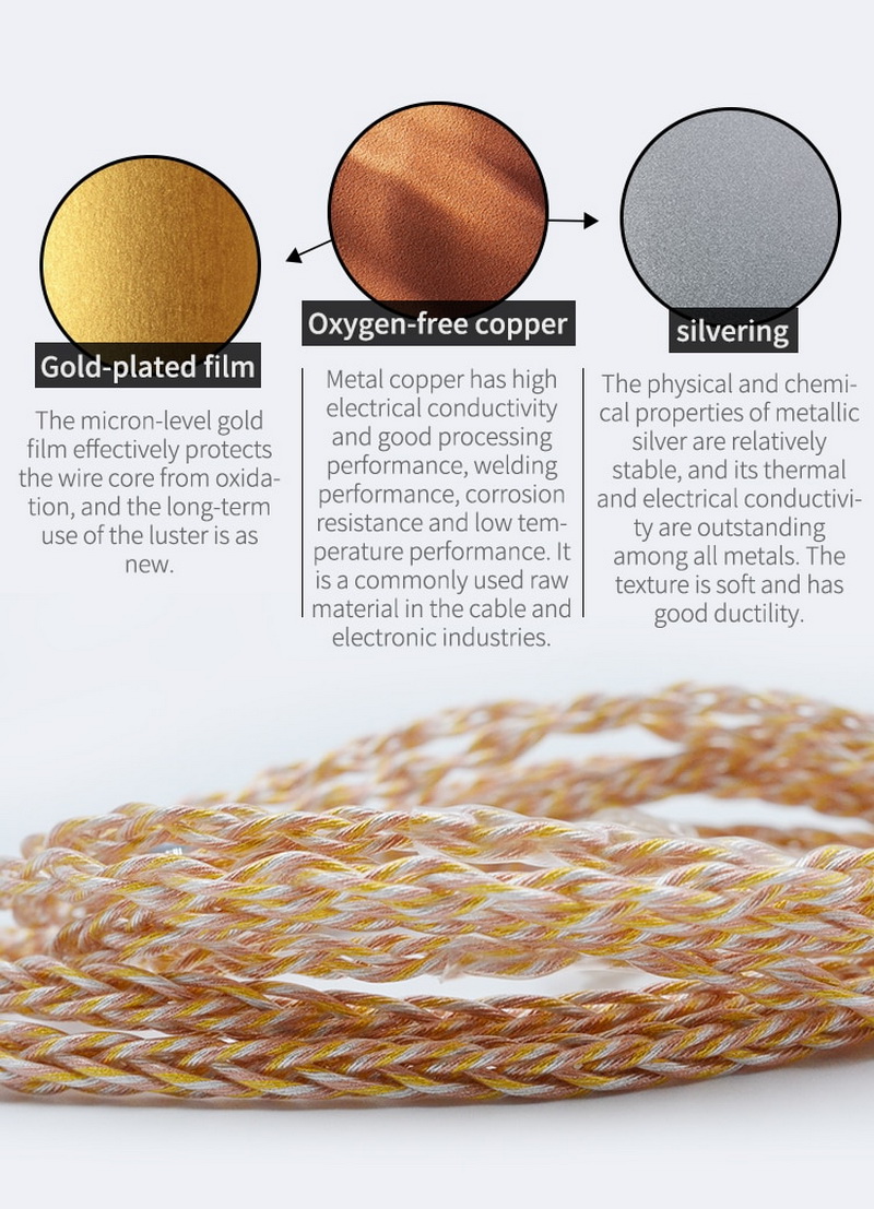 ขาย CCA NeoGoldsilver สายอัพเกรดหูฟังที่ดีที่สุด ขั้วพินC