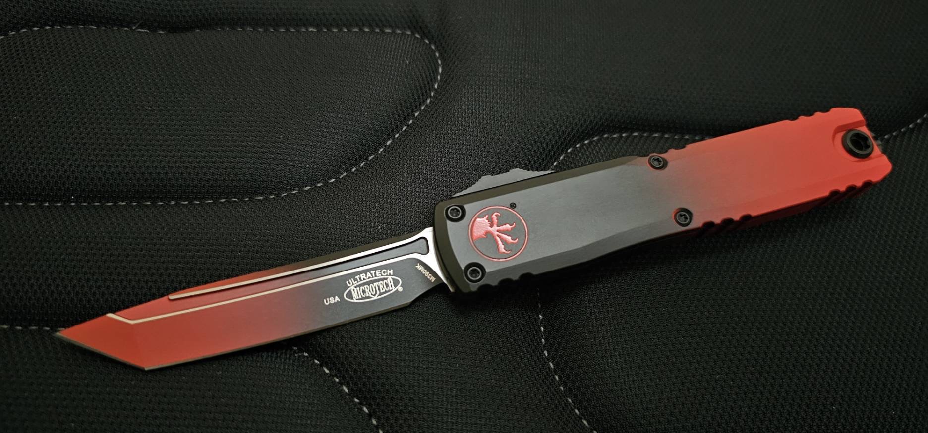 Microtech Ultratech Gen III ZBP T/E Faded Black & Red Handle
