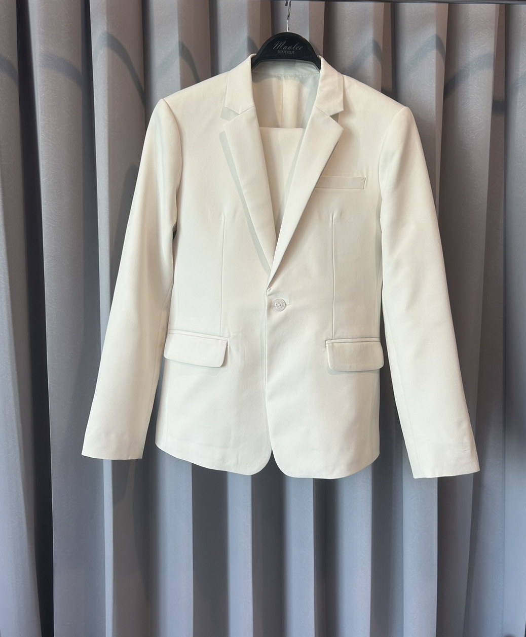 พร้อมเช่า เสื้อสูทชาย สีApricot หล่อเนียบ ทรงสลิม ** เฉพาะ S,M**