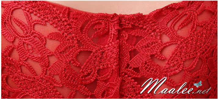 พร้อมส่ง ชุดราตรีสั้น สีชมพู แขนกุด ลูกไม้ฉลุ กระโปรงผ้าชีฟอง