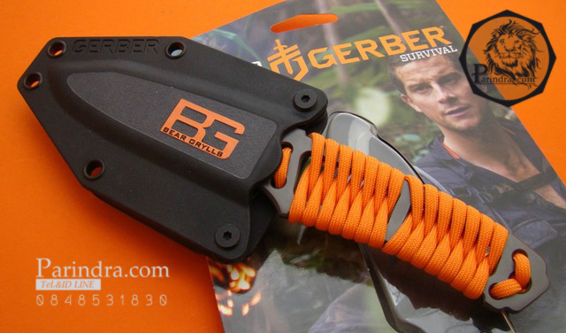 มีดใบตาย Gerber Bear Grylls Paracord Fixed Blade รุ่นเชือกพาราคอร์ดส้ม (OEM)
