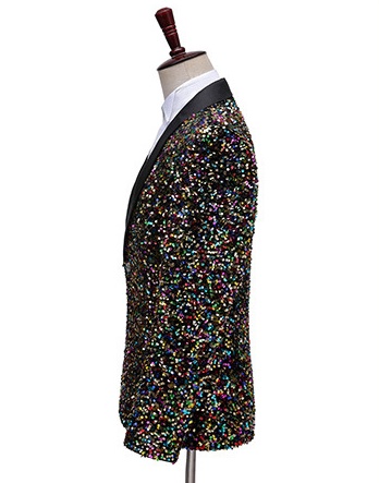 Pre-order เสื้อสูทชาย สูทแฟชั่น สูทกลิตเตอร์ สีรุ้ง