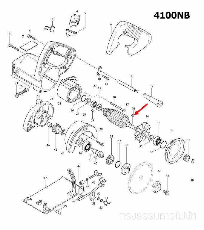 ลิ่มเล็ก เครื่องตัดคอนกรีต Makita 4100NB , 4100NH [#16] Pn.254002-0 (แท้) ##(*)
