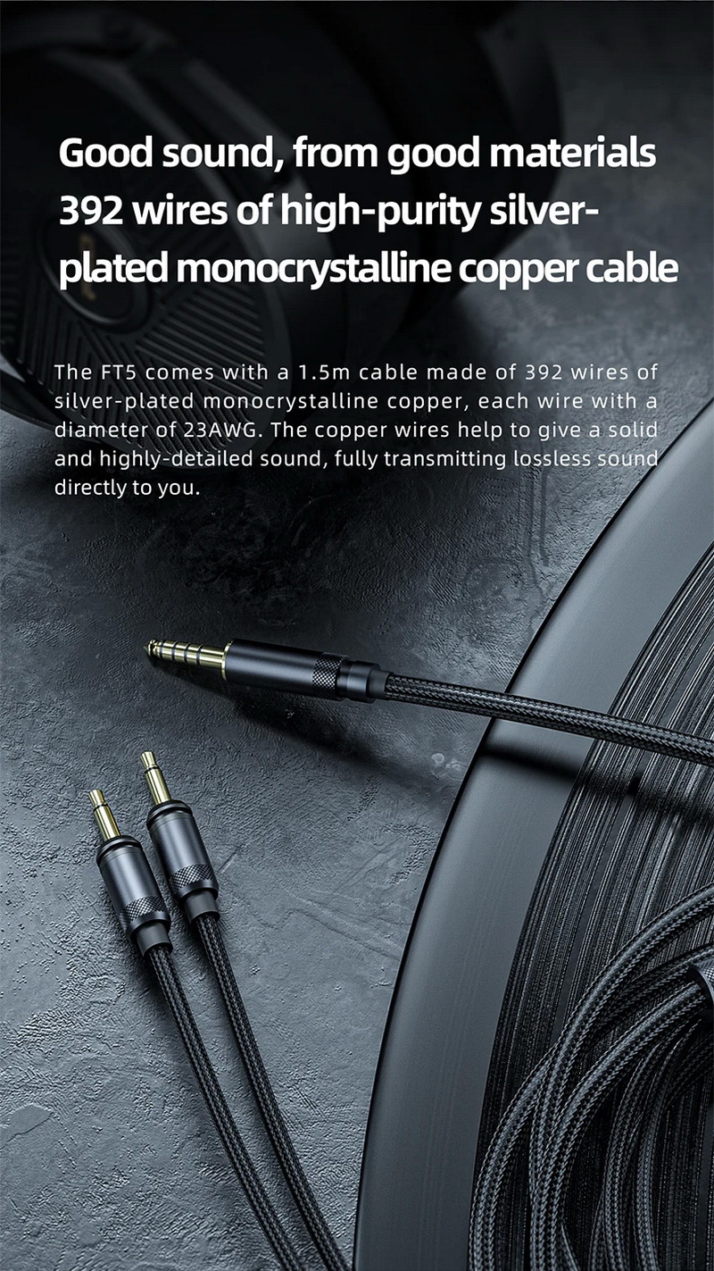 FiiO FT5 หูฟัง Headphones ไดรเวอร์ Planar 90 mm รองรับ Hi-Res ประกันศูนย์ไทย