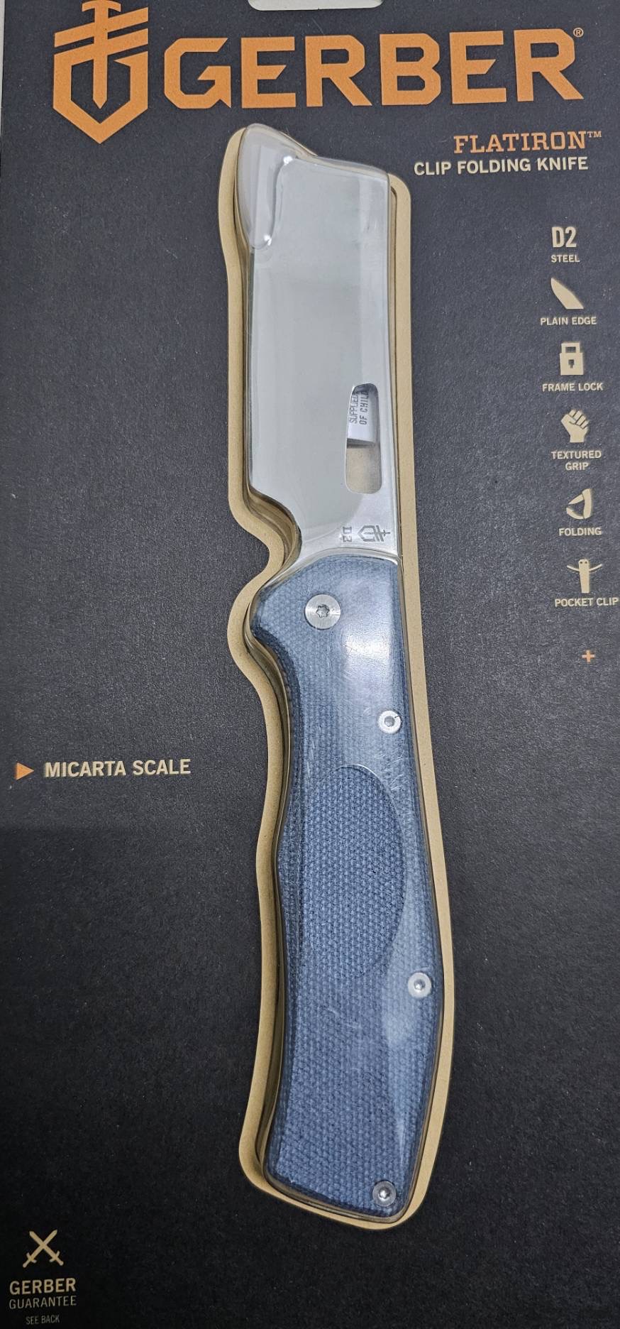 Gerber Flatiron Micarta Grey Folding Pocket Knife