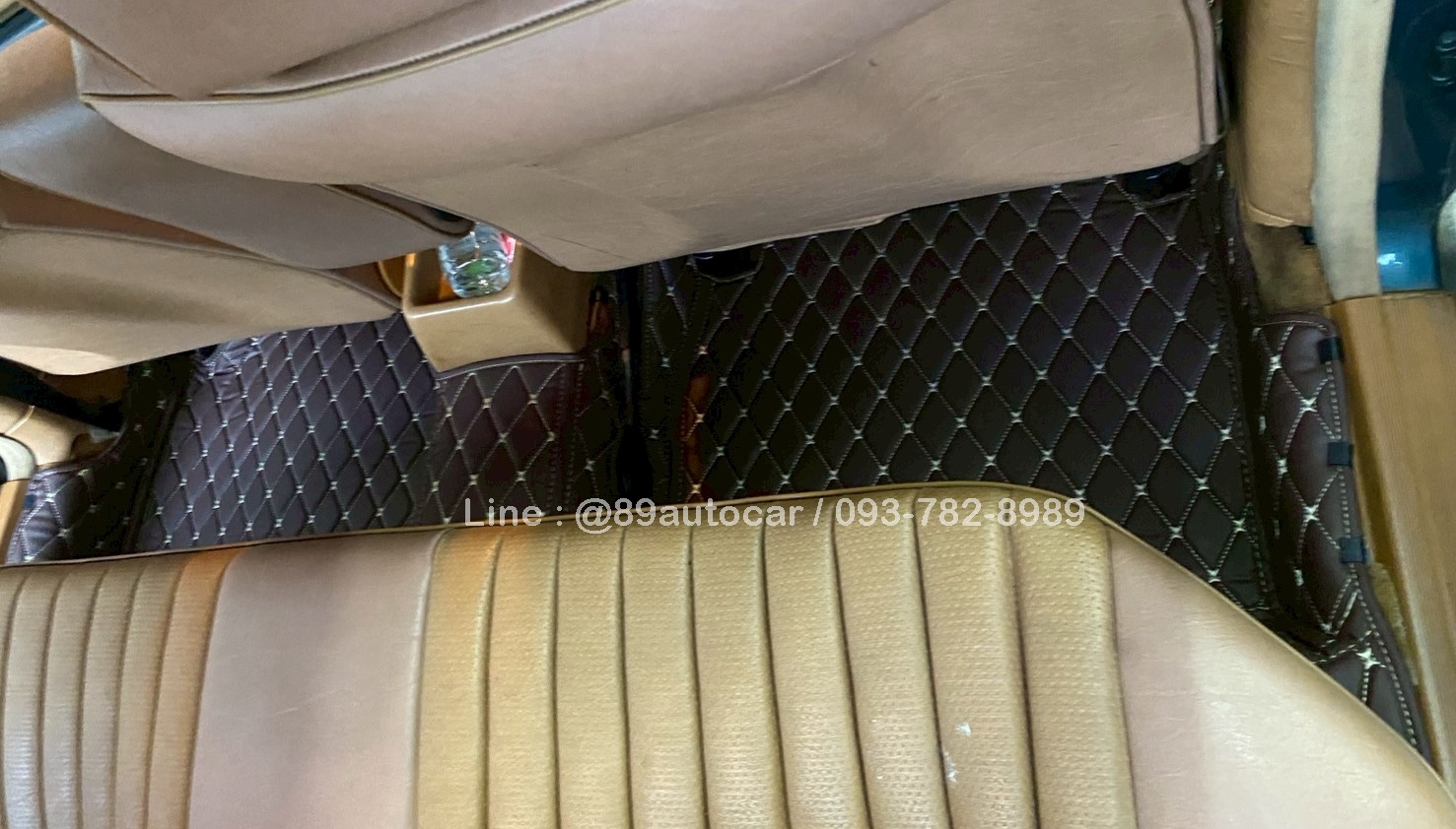 พรมรถยนต์ Benz 300e W124 ปูพรม6D สีกาแฟด้ายทอง เต็มคัน