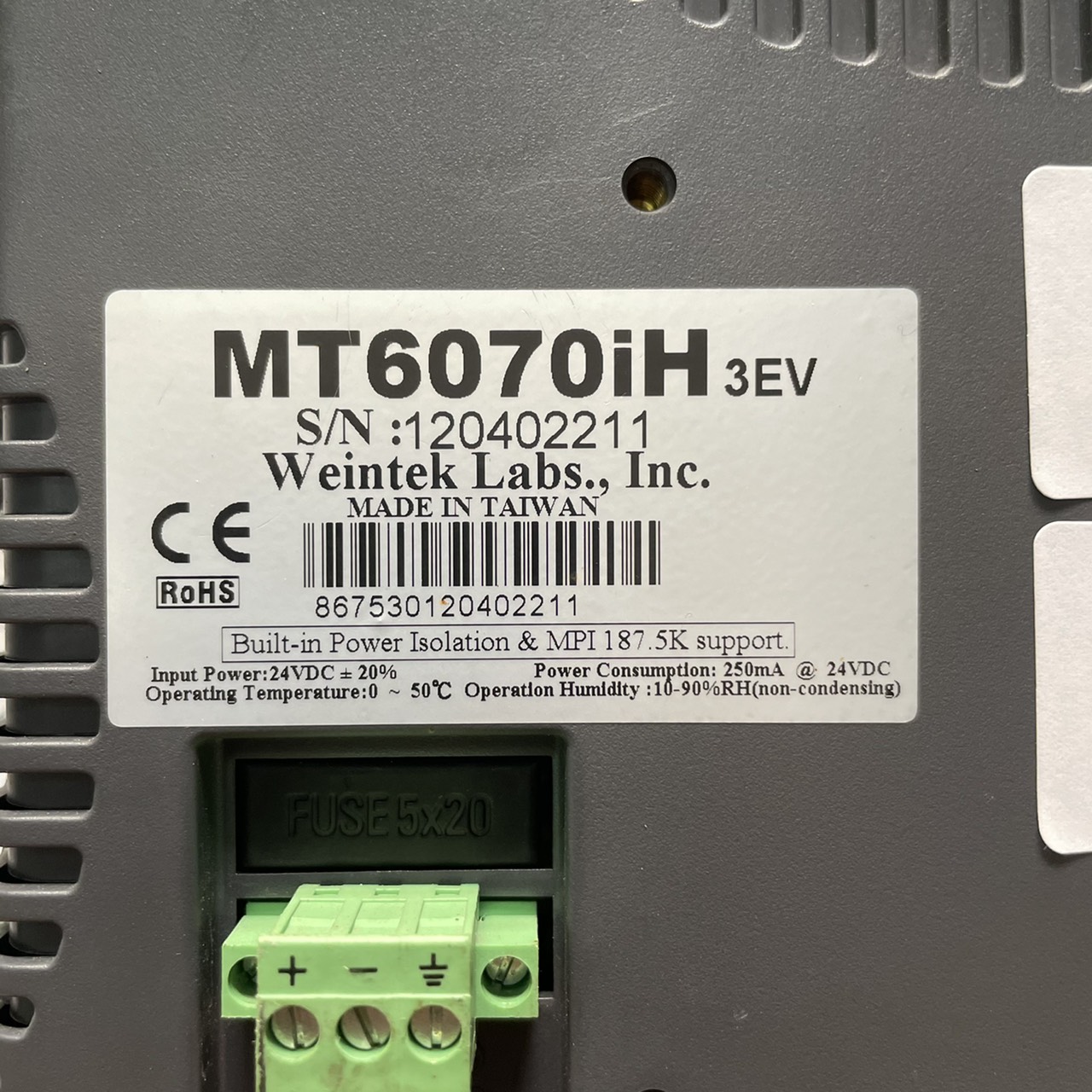 MT6070iH 3EV HMI " WEINTEK "