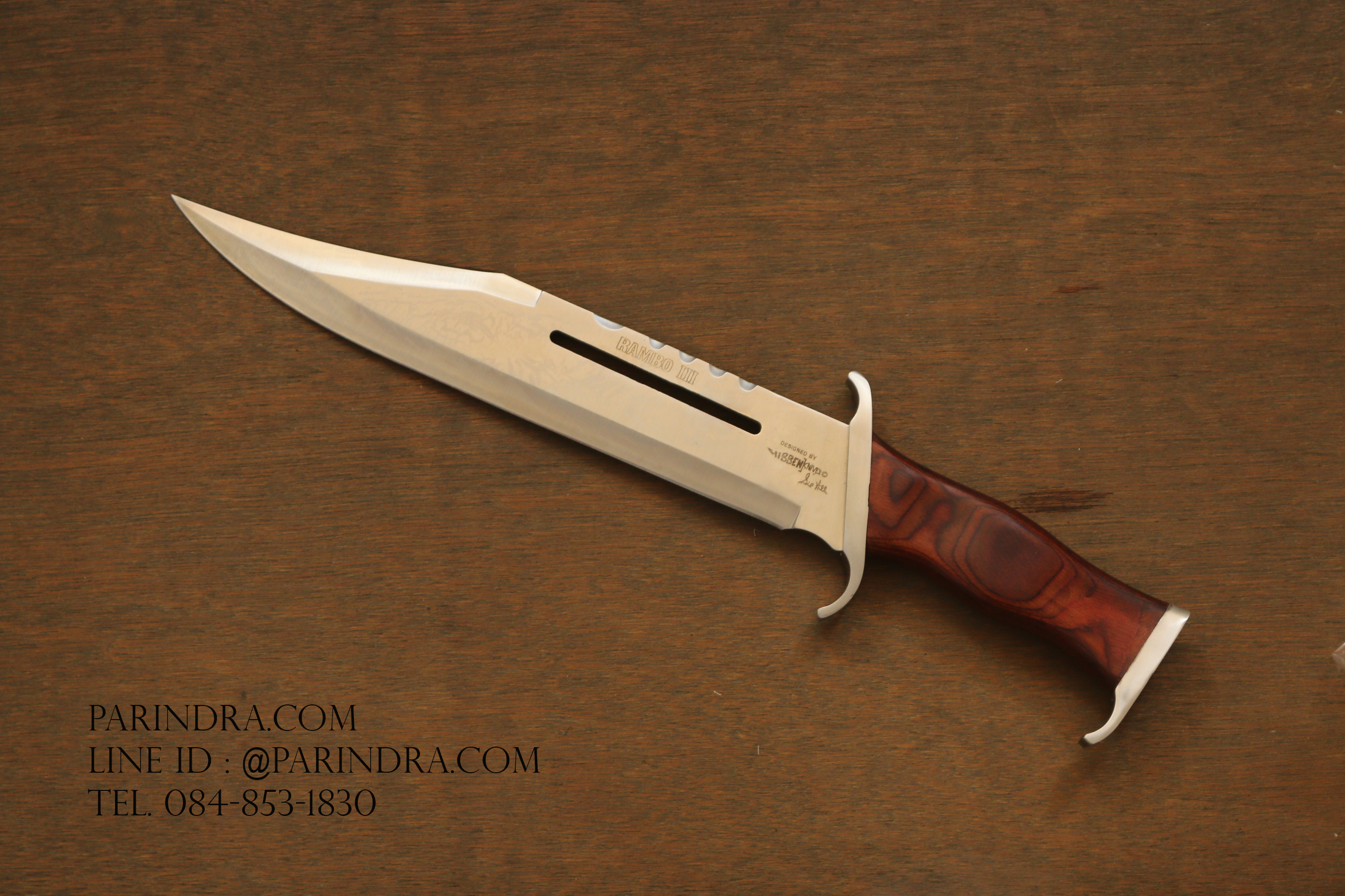 มีดเดินป่าใบตาย RAMBO llI แรมโบ้ 3 First Blood สุดโหด (สีเงิน)